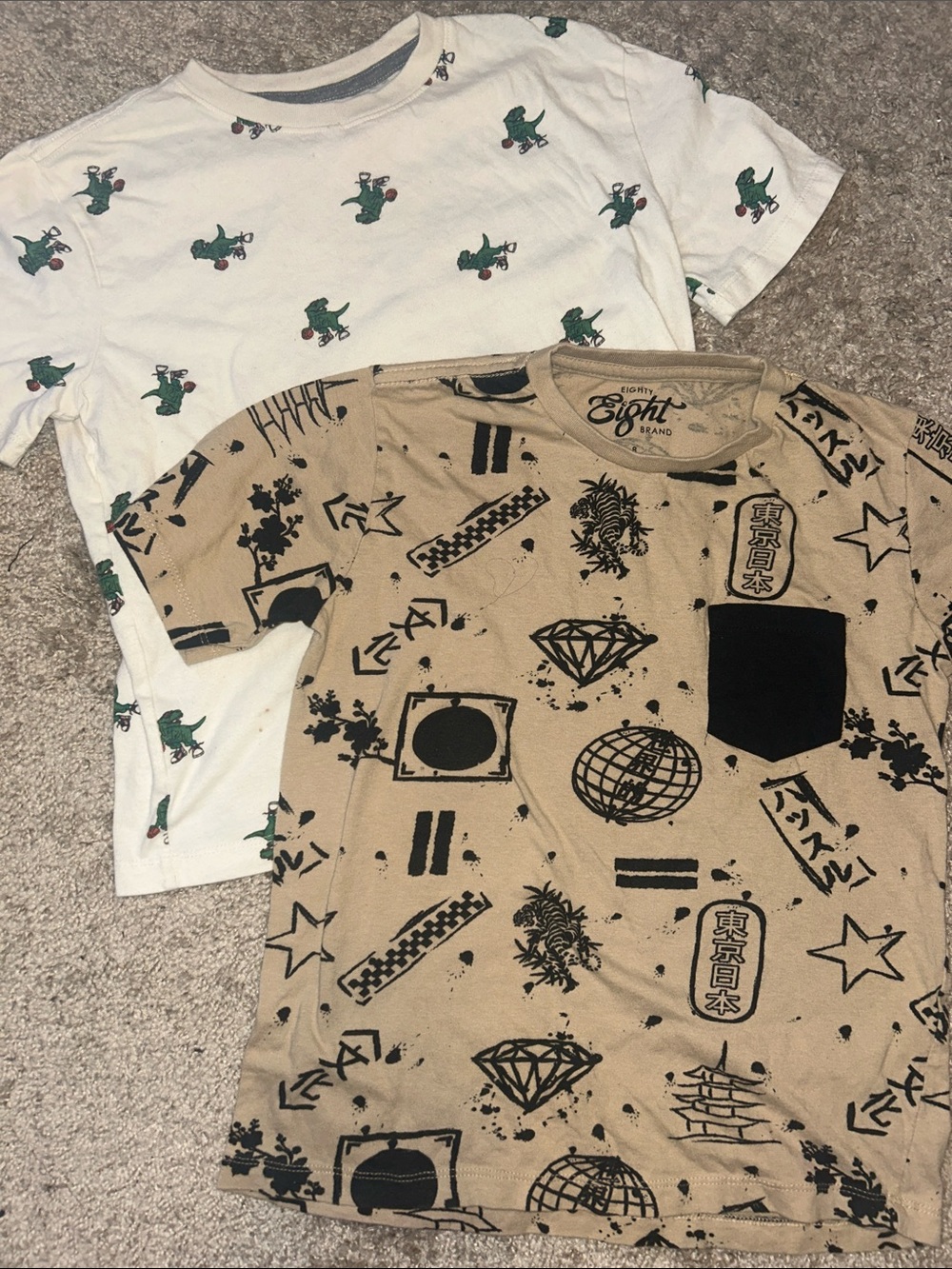 Boys Graphic Tee Bundle - Tokyo Nights And Basketball Dino’s